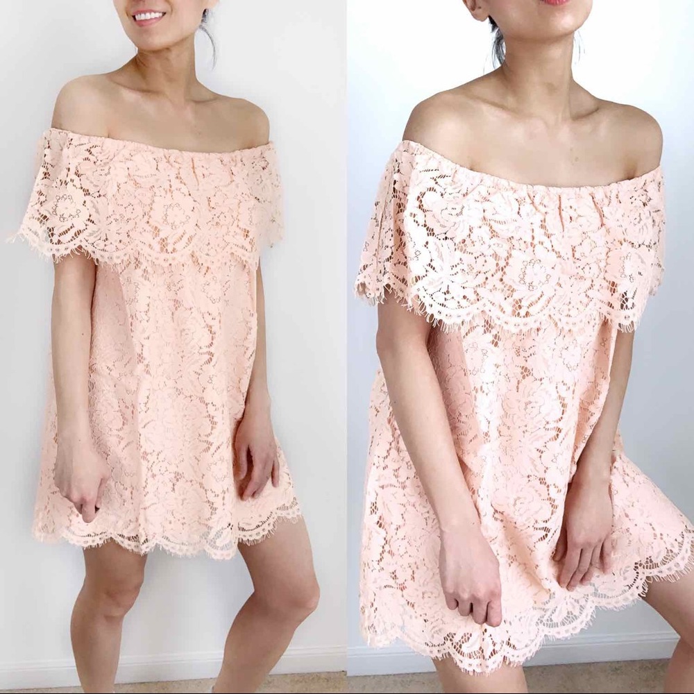 LACE EYELASH OFF SHOULDER DRESS - Picture 4 of 8